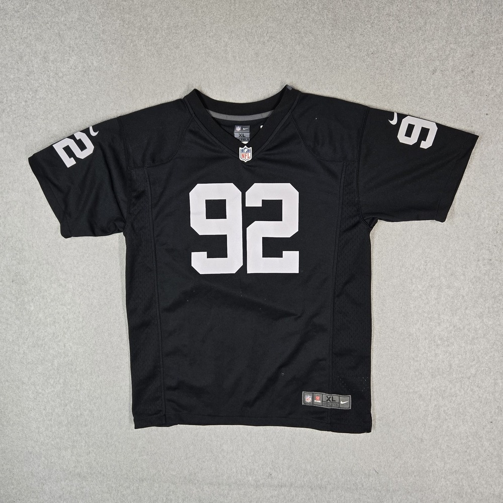 Oakland Raiders Boys Jersey XL (18-20) Black Nike Richard Seymour 92 On Field